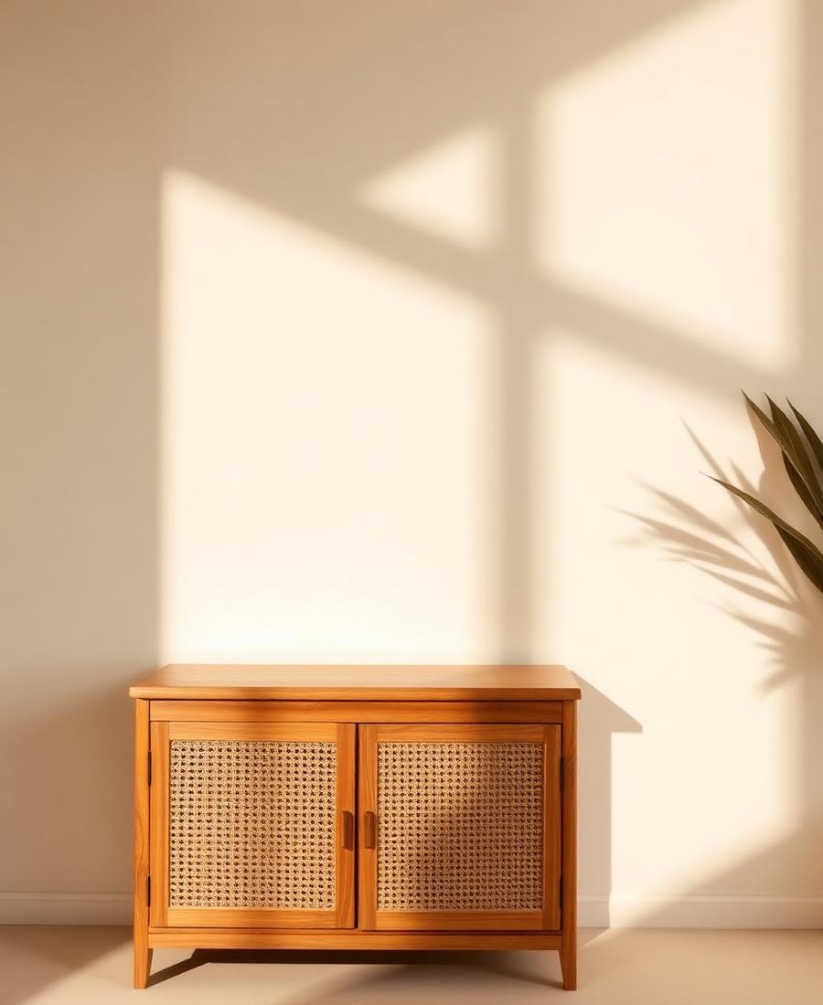 Cabinet Teak & Rattan · CHAKKI · 3 doors